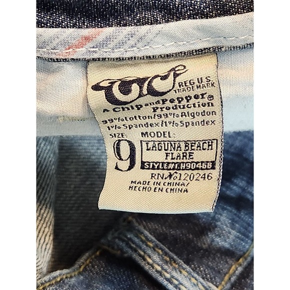 Chip and Pepper Laguna Beach Womens Size 9 Flare Bootcut Jeans Dark Wash - Picture 3 of 7